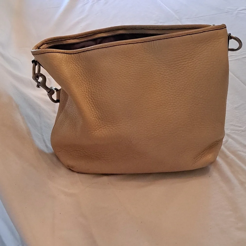 Coach Sarah Pebbled Leather Hobo in Yellow/Taupe - Picture 3 of 9